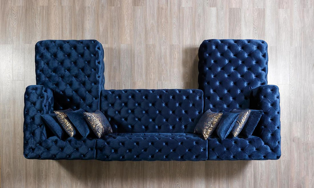 Neva Velvet Blue Sectional