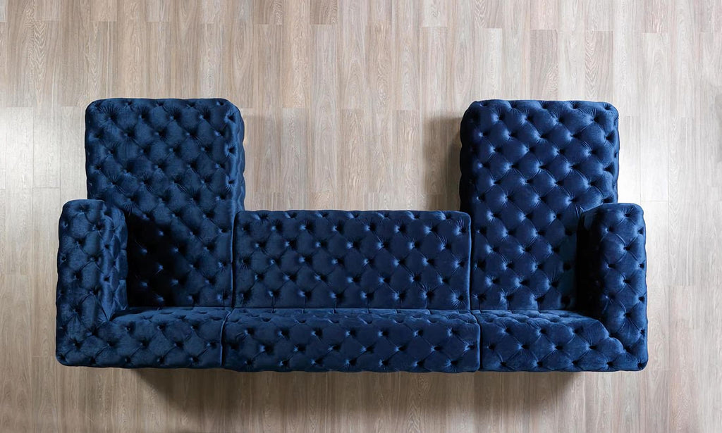 Neva Velvet Blue Sectional