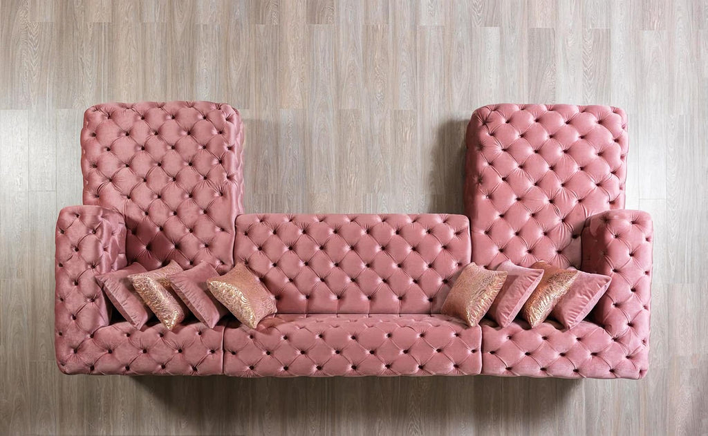 Neva Velvet Pink Sectional