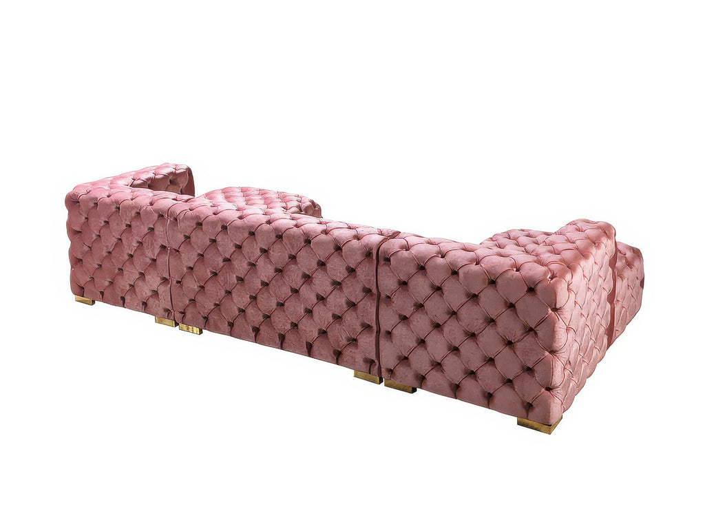 Neva Velvet Pink Sectional