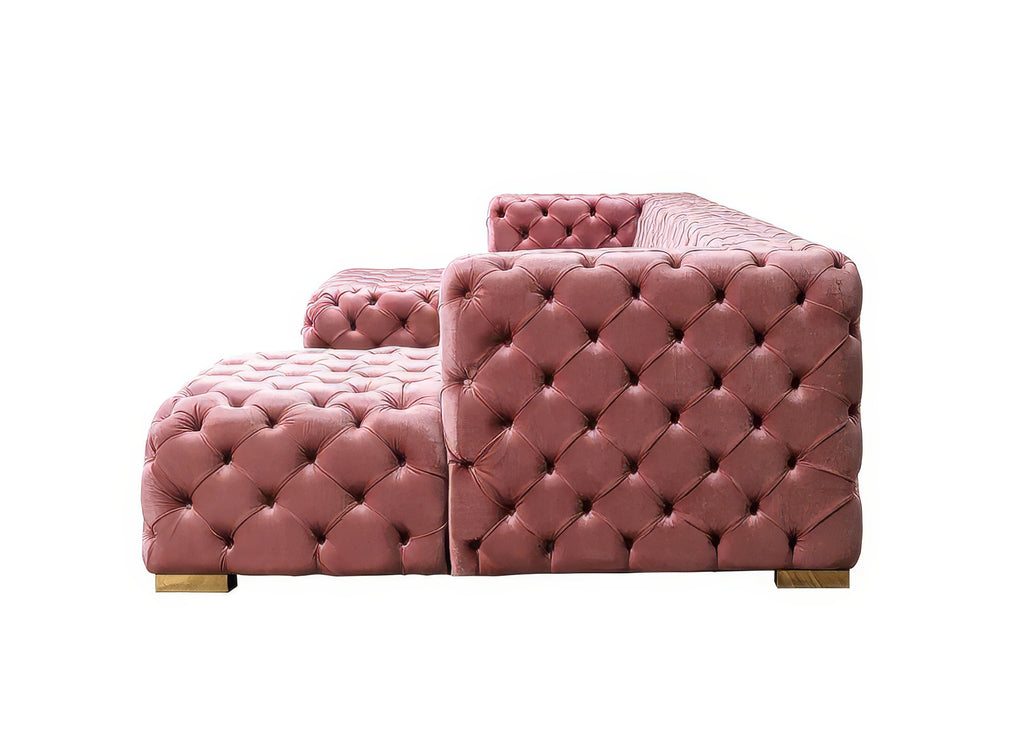 Neva Velvet Pink Sectional