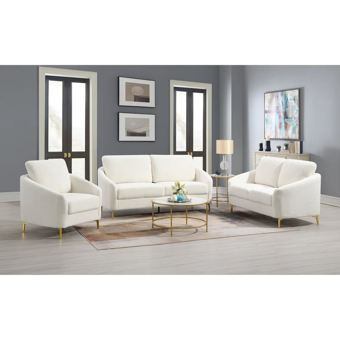 Lily 3 pcs living room white