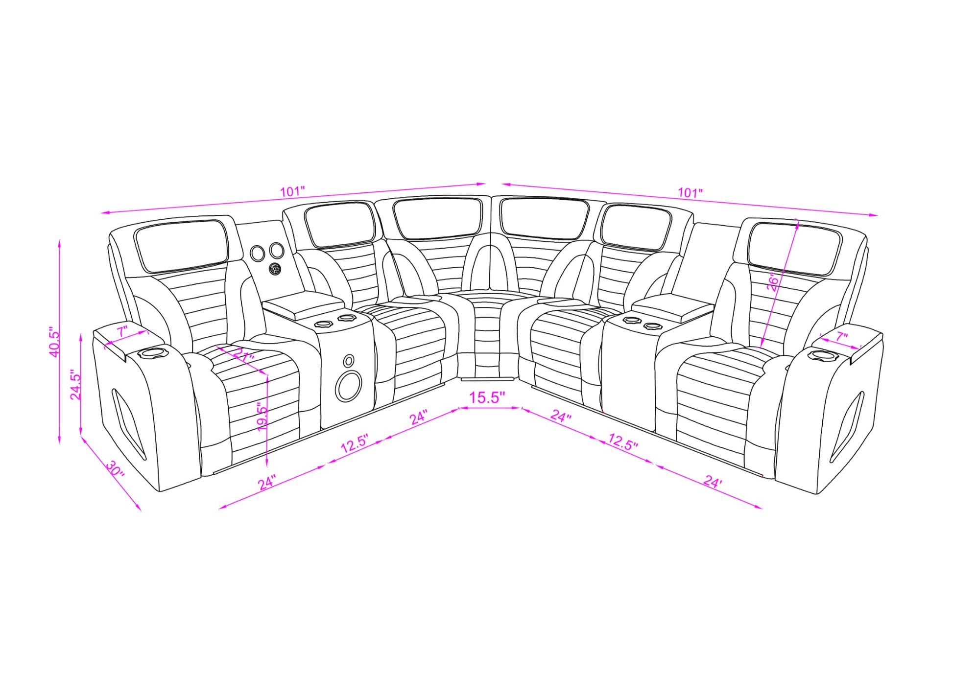 Robin Brown Reclinig Sectional