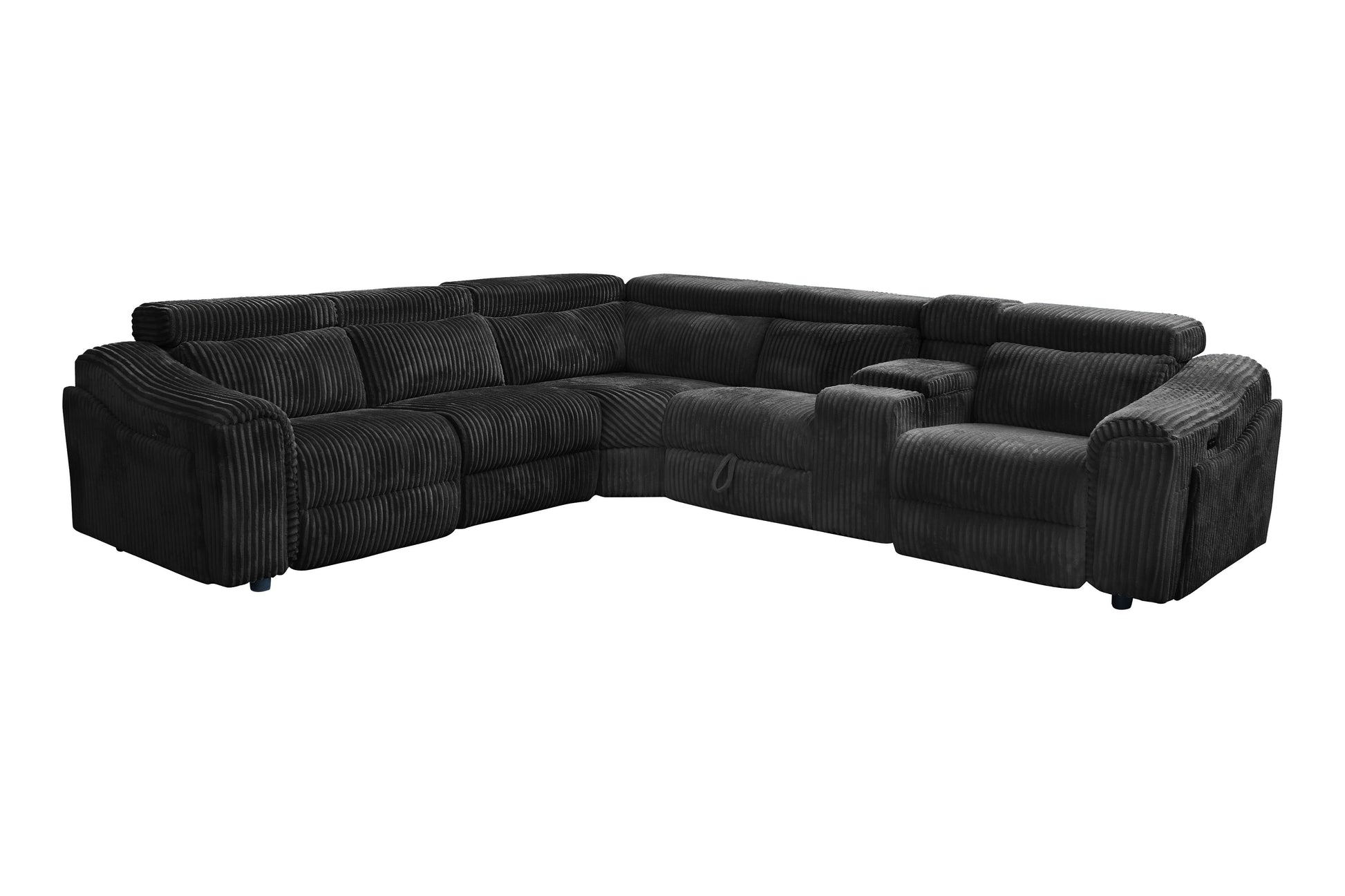 Yash Black Sectional Recliner