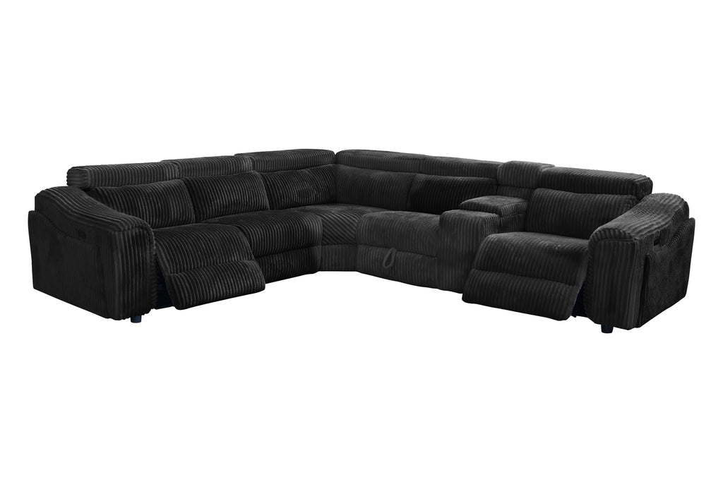 Yash Black Sectional Recliner