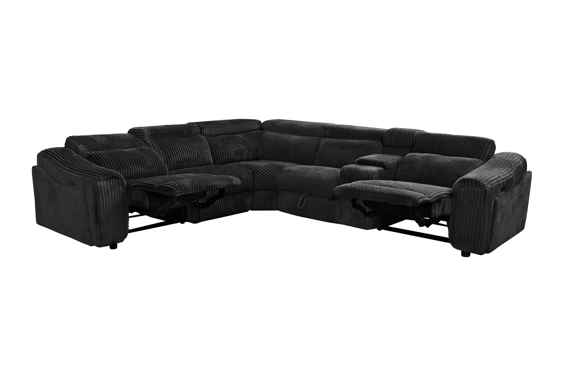 Yash Black Sectional Recliner