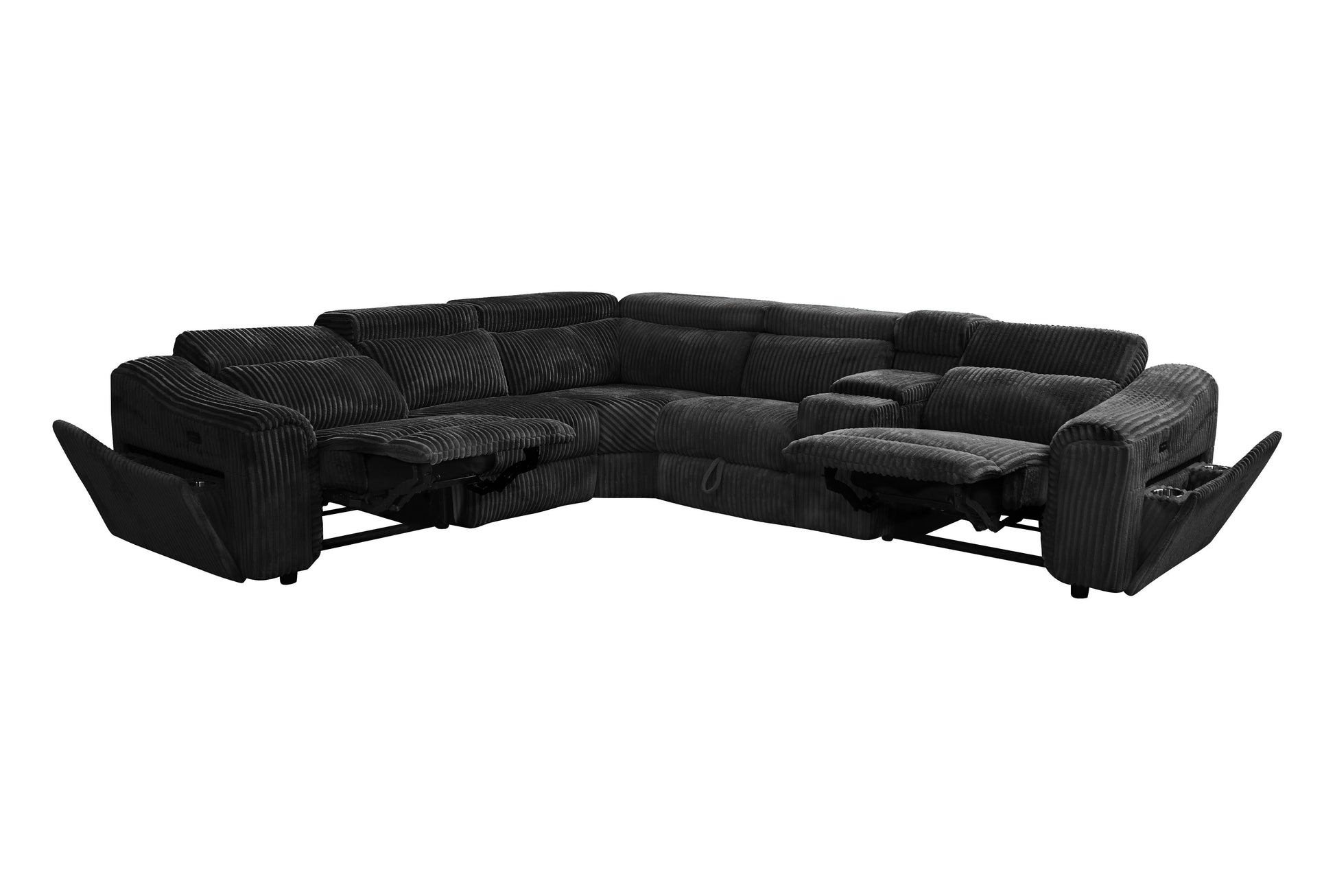 Yash Black Sectional Recliner