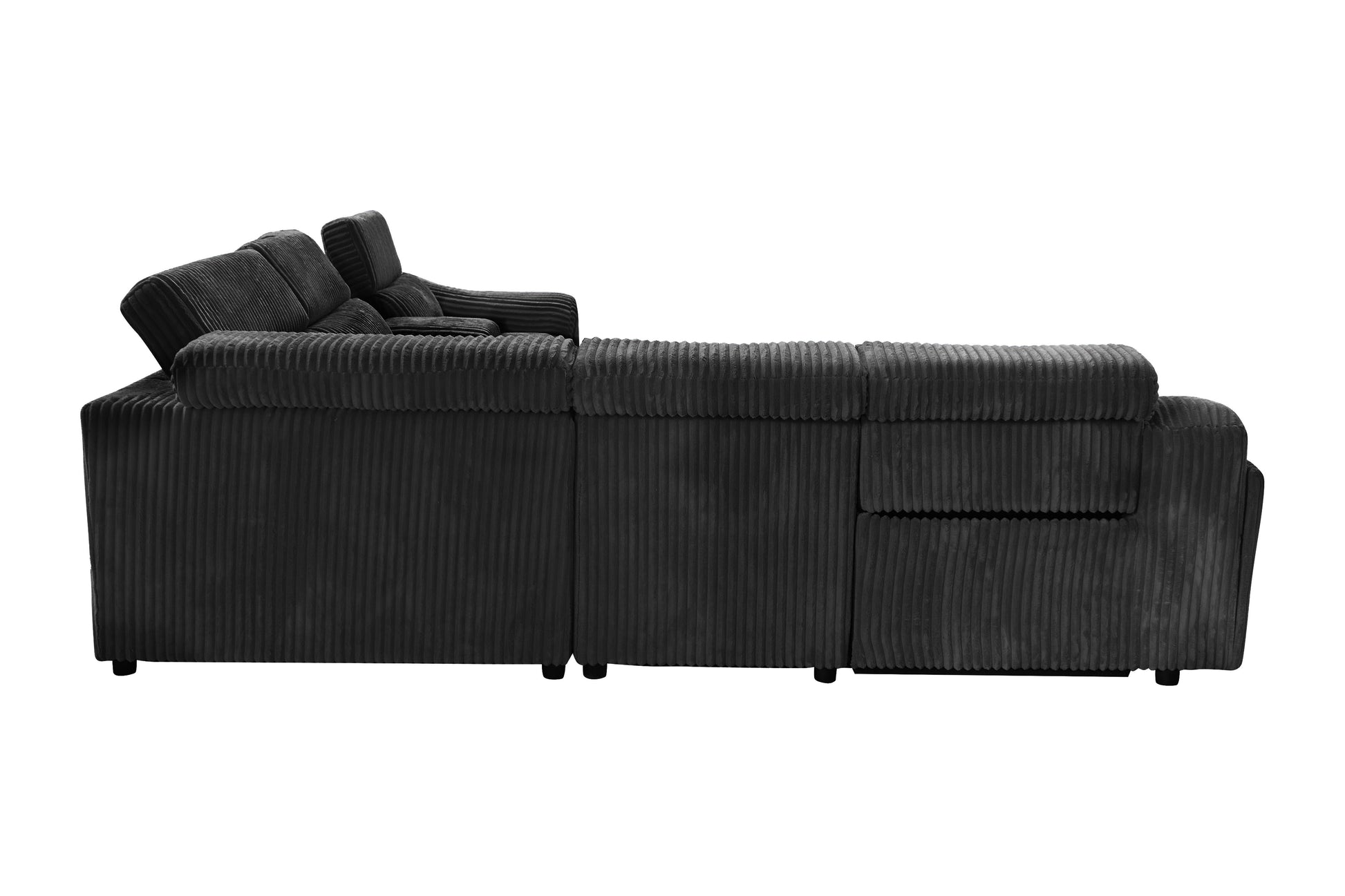 Yash Black Sectional Recliner