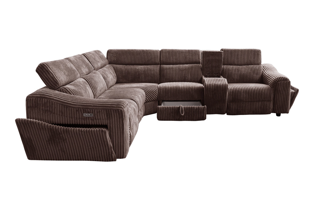 Yash Brown Sectional Recliner