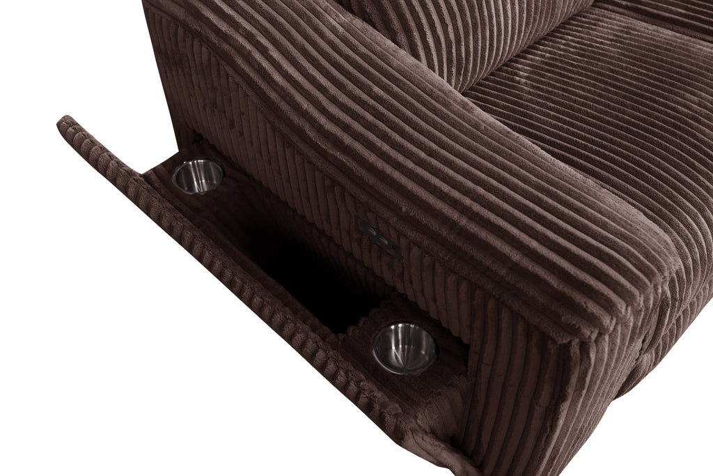 Yash Brown Sectional Recliner