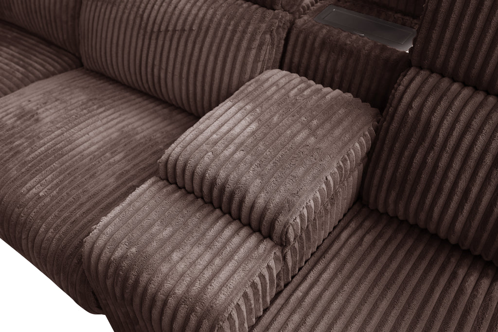Yash Brown Sectional Recliner