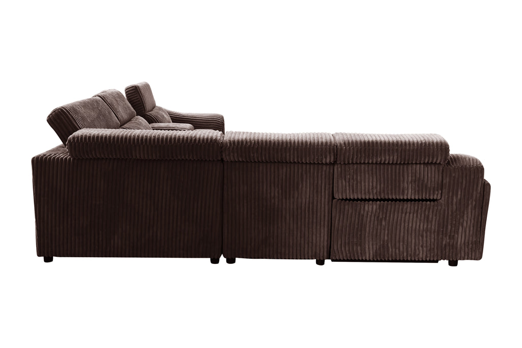 Yash Brown Sectional Recliner