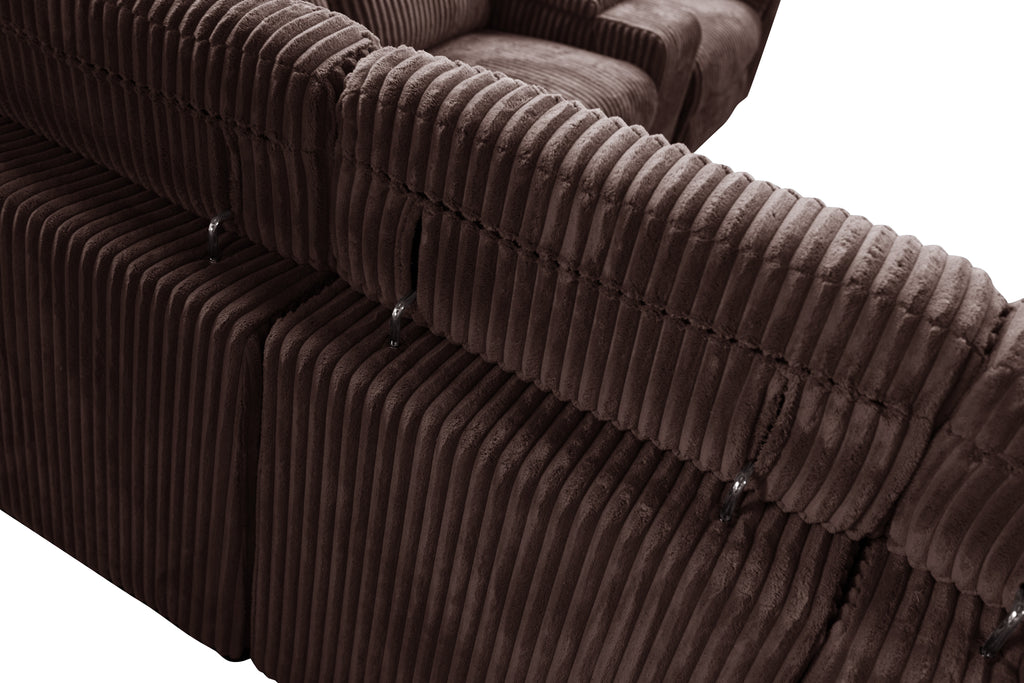 Yash Brown Sectional Recliner