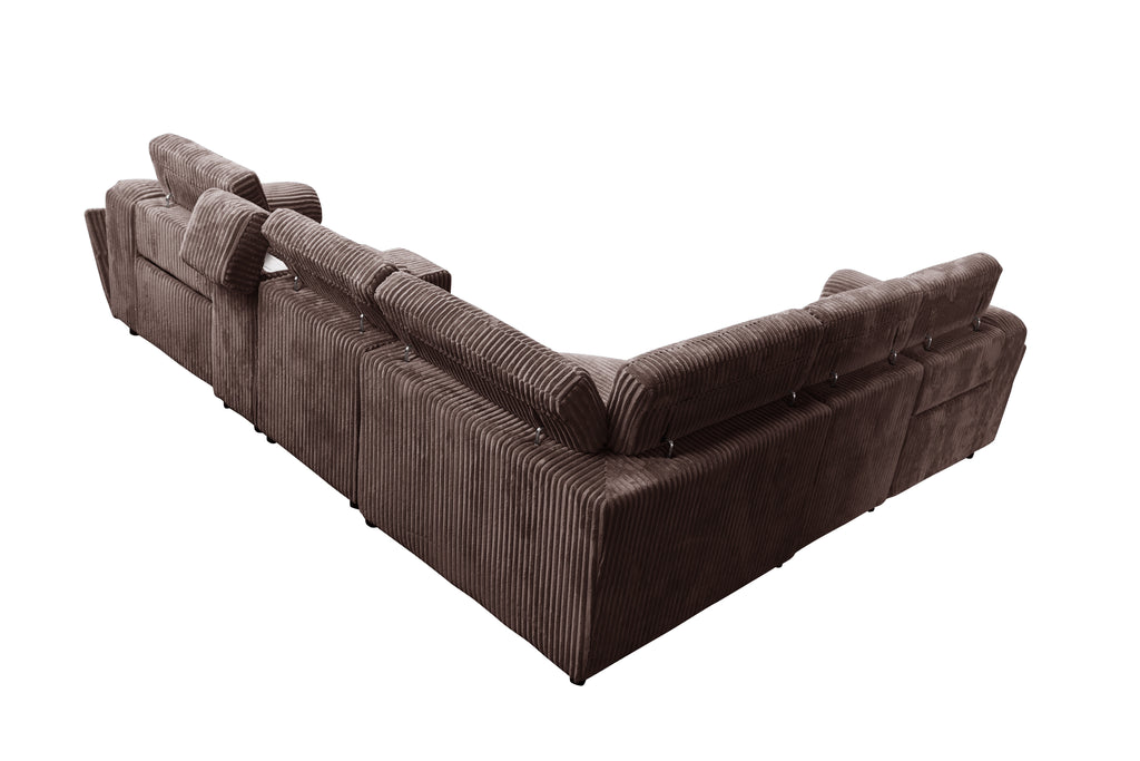 Yash Brown Sectional Recliner