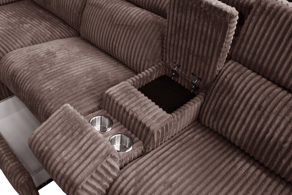 Yash Brown Sectional Recliner