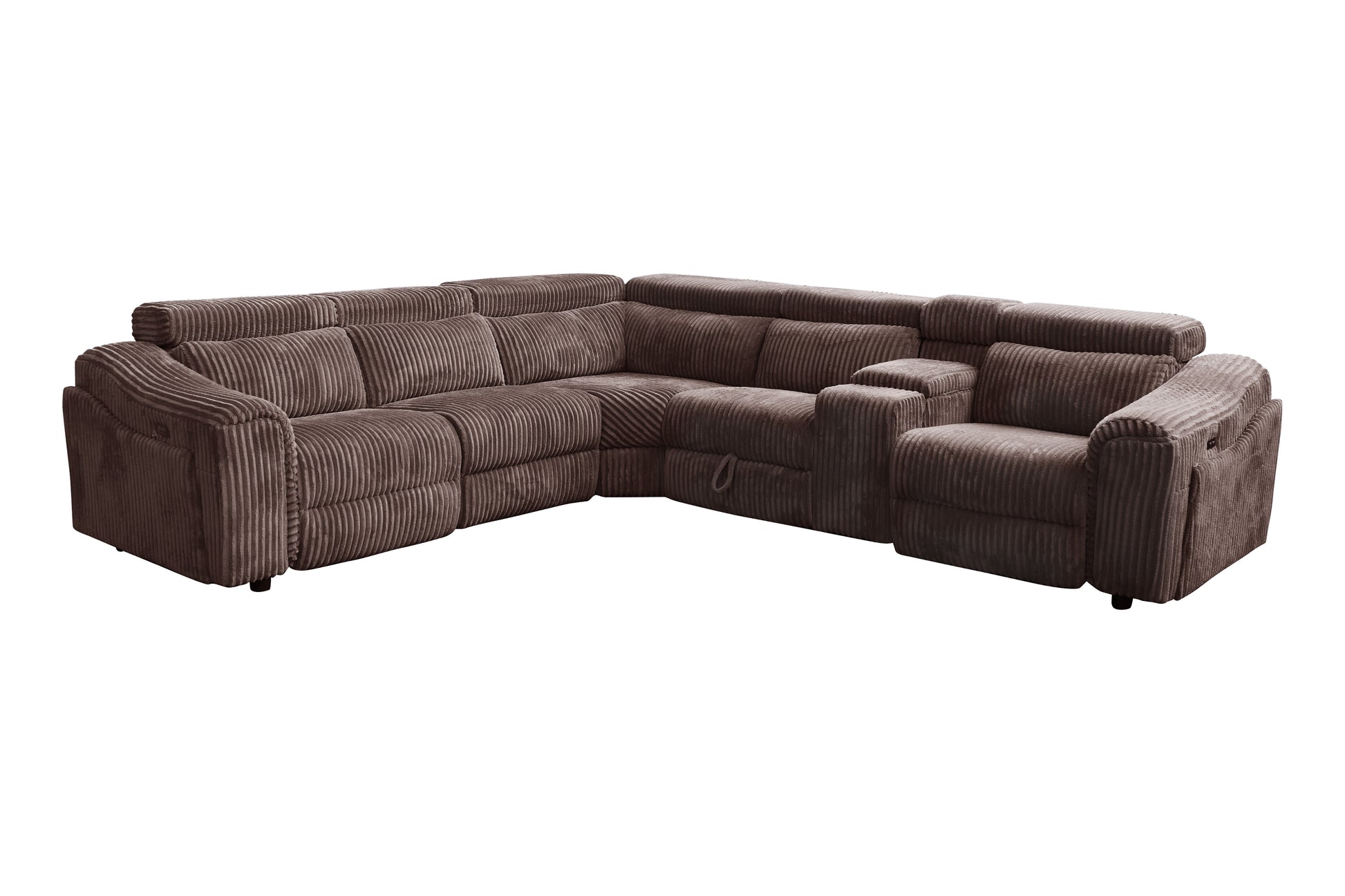 Yash Brown Sectional Recliner