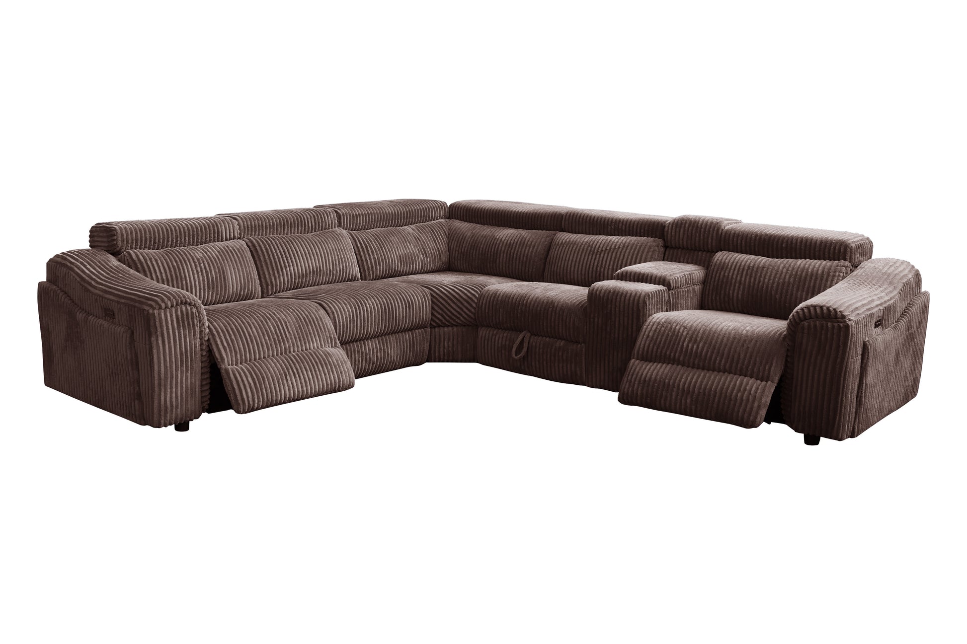 Yash Brown Sectional Recliner