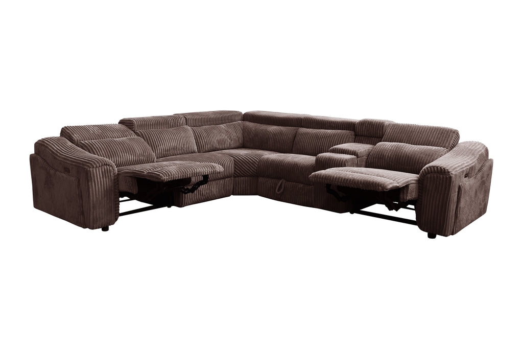 Yash Brown Sectional Recliner