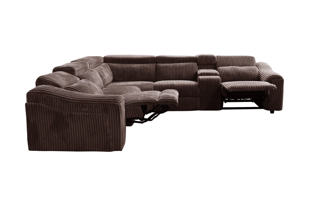 Yash Brown Sectional Recliner