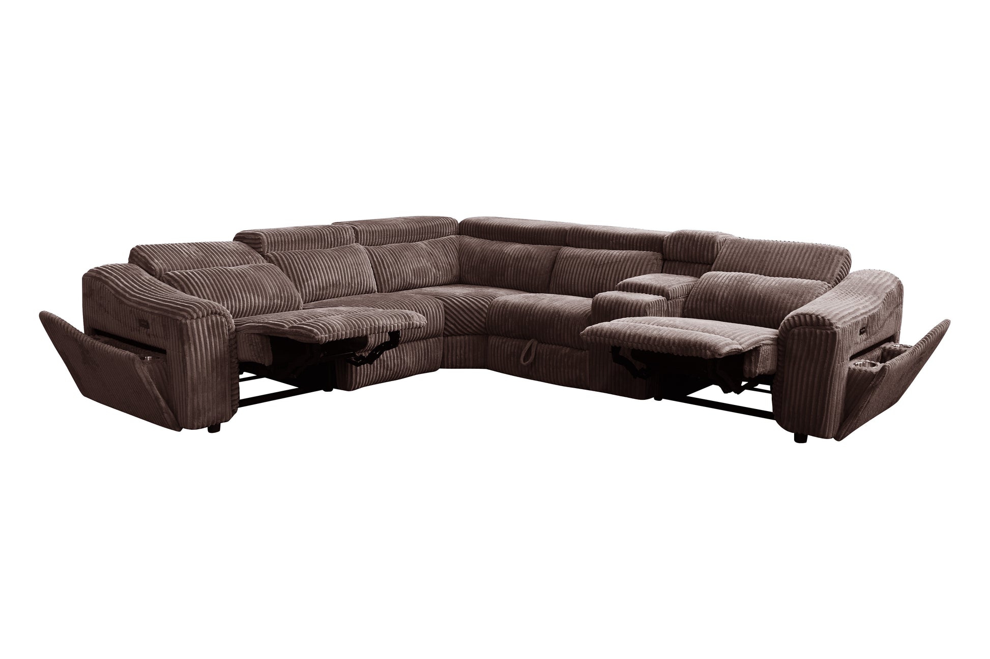 Yash Brown Sectional Recliner