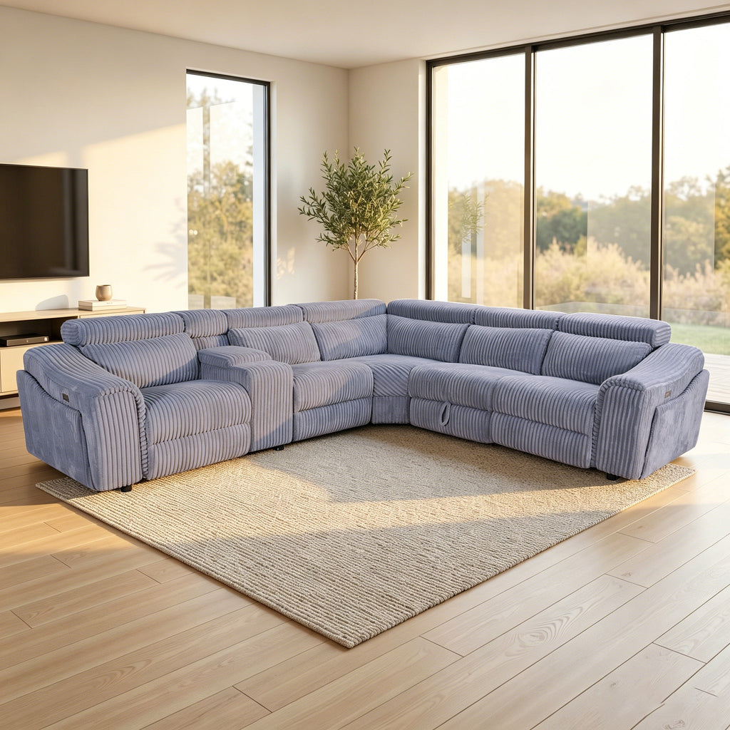 Yash Grey Sectional Recliner