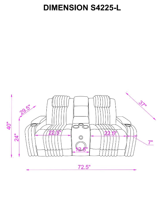 Lita 3 - Piece Reclining Set