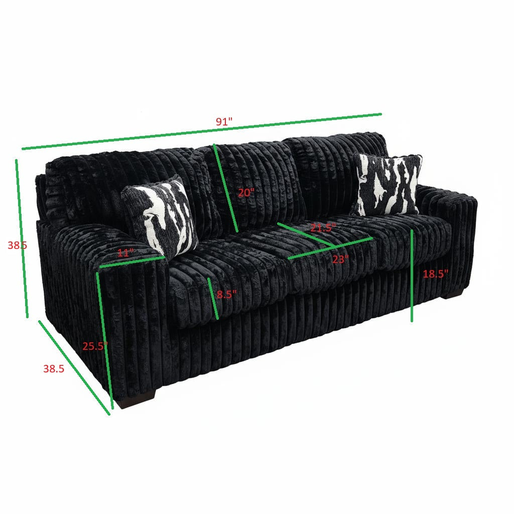 Sofa and Loveseat Black