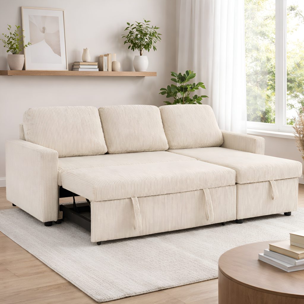 Tommy Beige Convertible Sectional