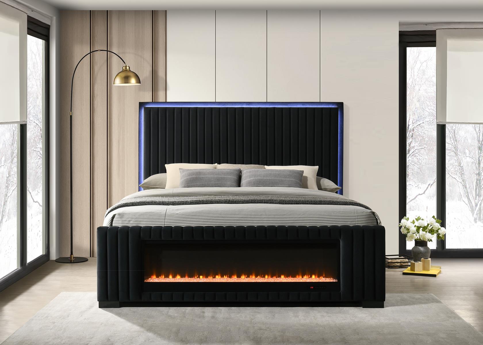 VELVET AMBER BED BLACK