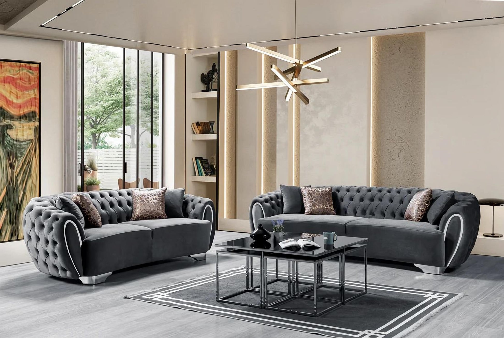 Victoria Velvet Sofa & Loveseat