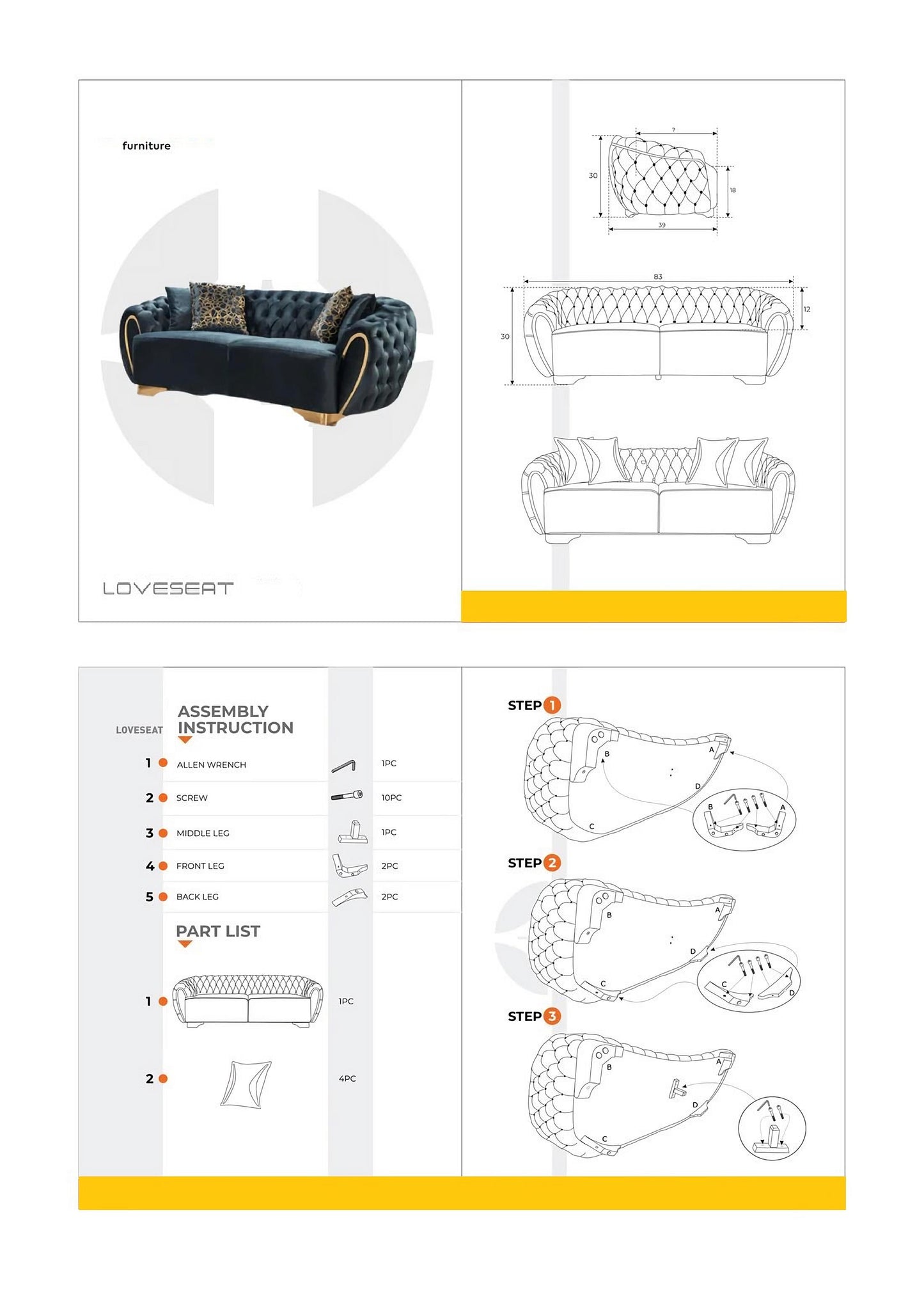 Victoria Velvet Sofa & Loveseat