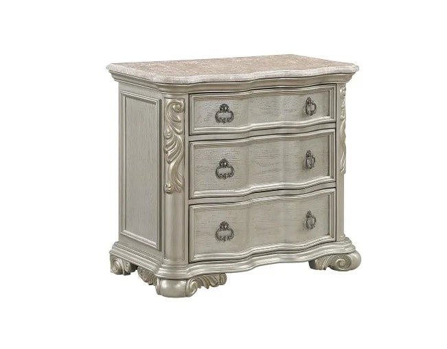 Traditional bedroom set Top Grade wood marble top