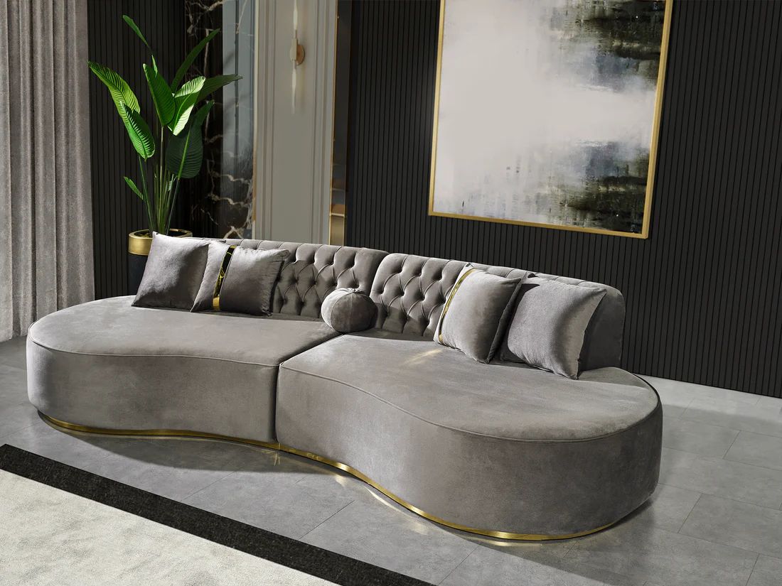 Ella Velvet Curved 130" Sectional