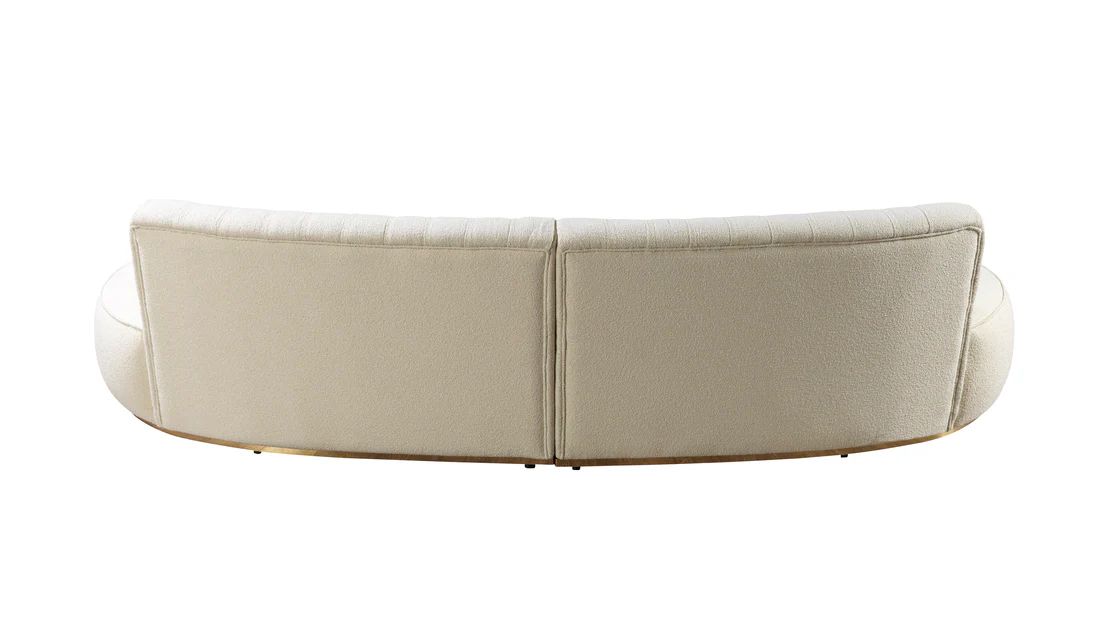 Ella Ivory Boucle Curved 130" Sectional