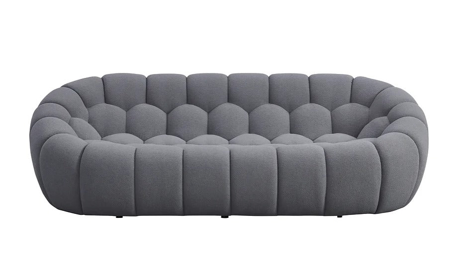 Bubbles Sofa and Loveseat Grey Set