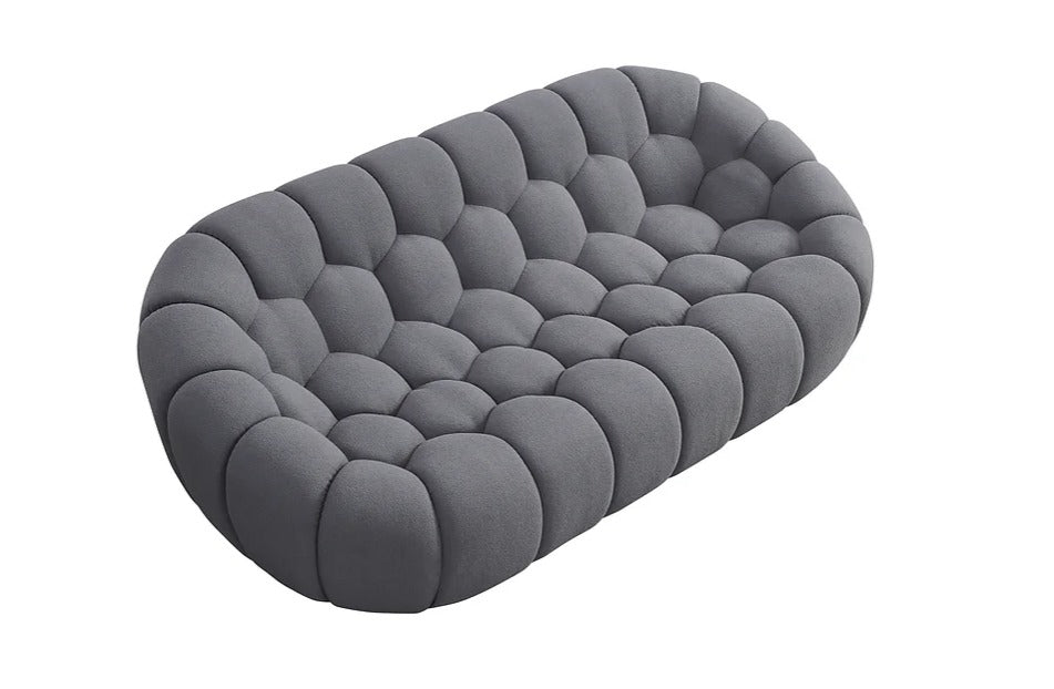 Bubbles Sofa and Loveseat Grey Set