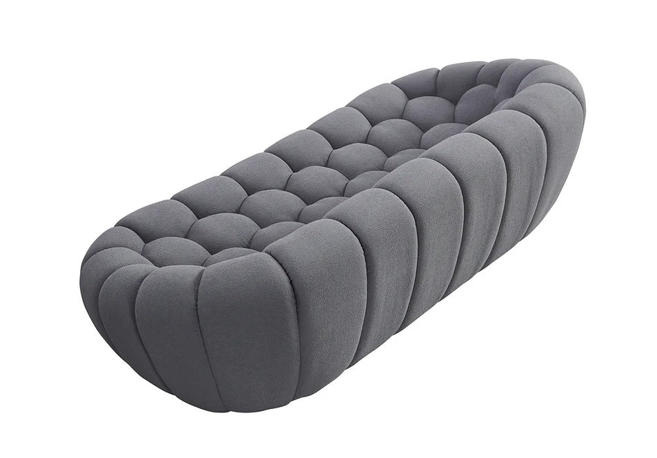 Bubbles Sofa and Loveseat Grey Set