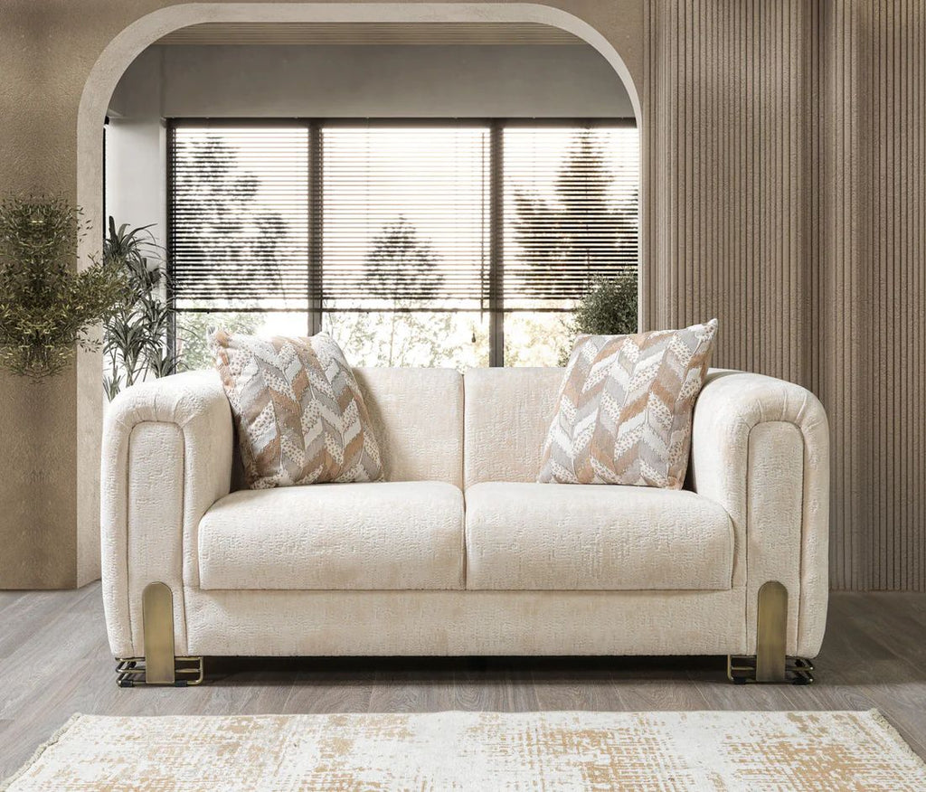 Brenda Ivory Boucle Sofa & Loveseat Set