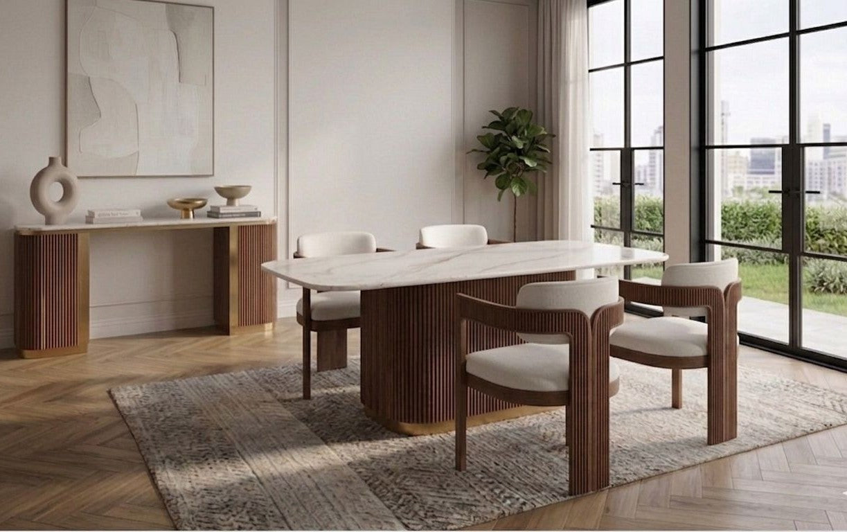 Valente (White/Walnut) Dining Room