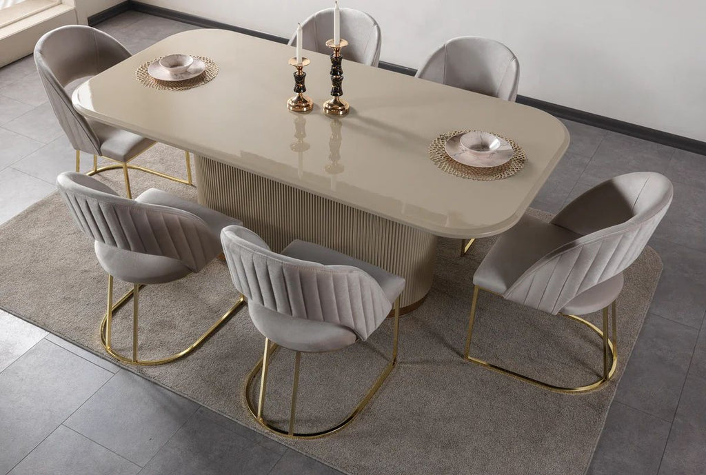 Milena Capuccino 7-Piece Dining Set