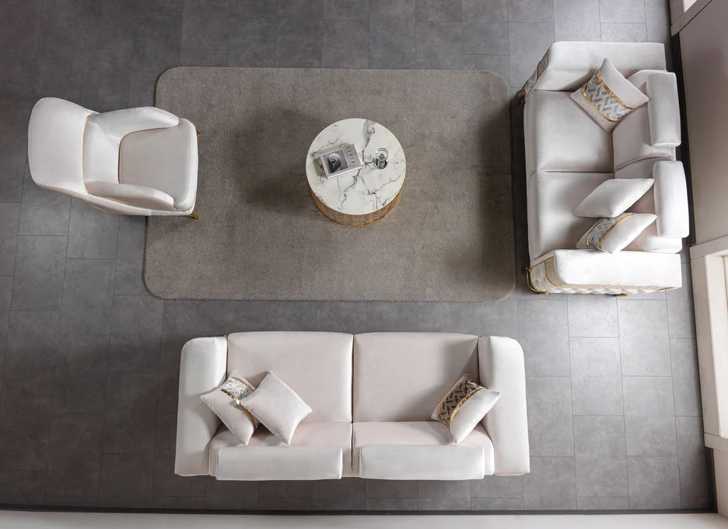 Fabiana Ivory Velvet Sofa & Loveseat