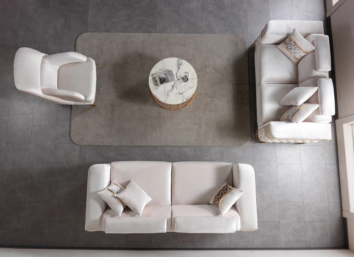 Fabiana Ivory Velvet Sofa & Loveseat