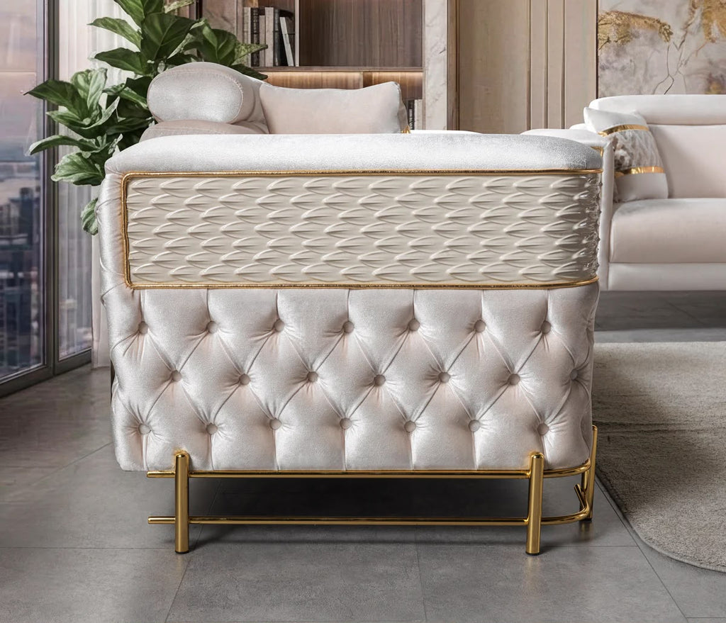 Fabiana Ivory Velvet Sofa & Loveseat