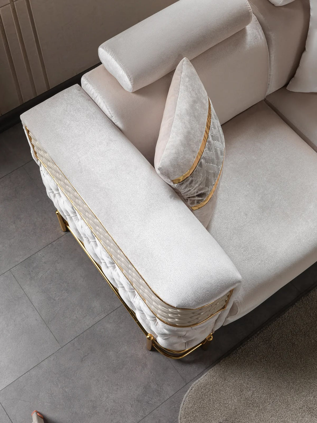 Fabiana Ivory Velvet Sofa & Loveseat
