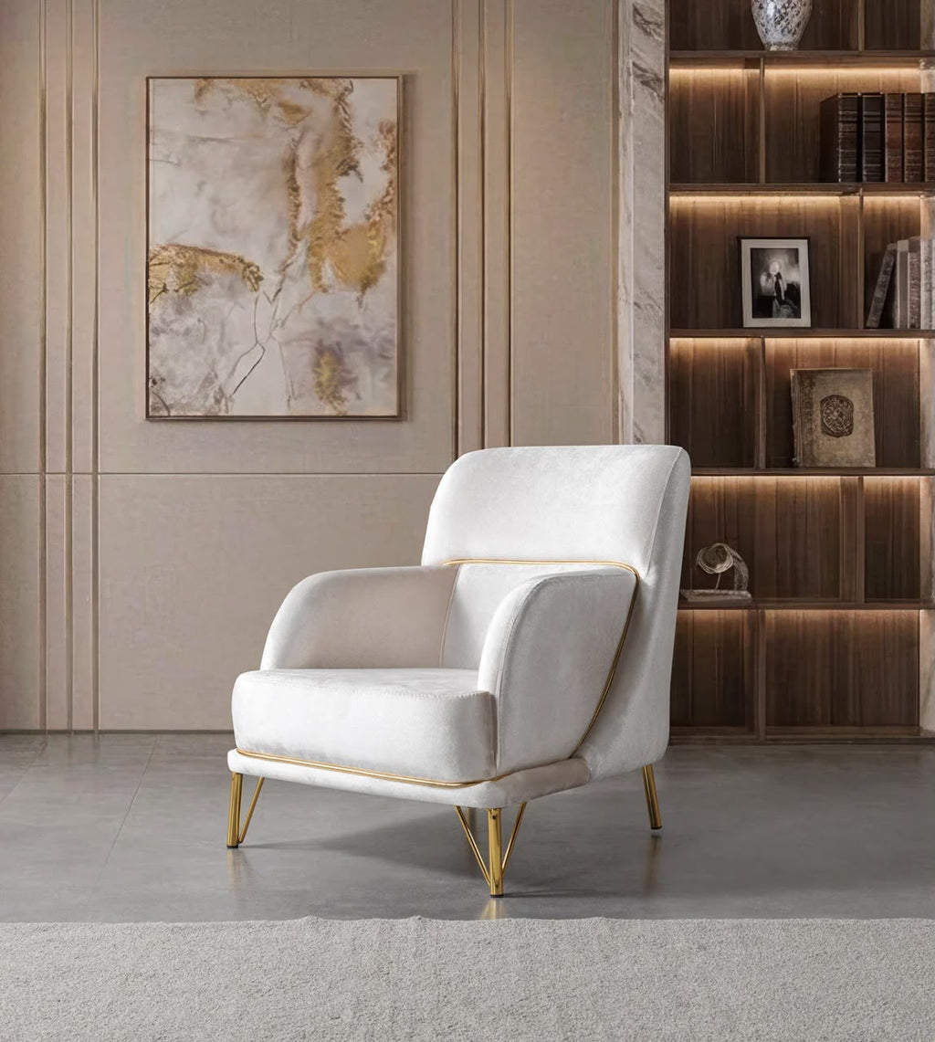 Fabiana Ivory Velvet Sofa & Loveseat