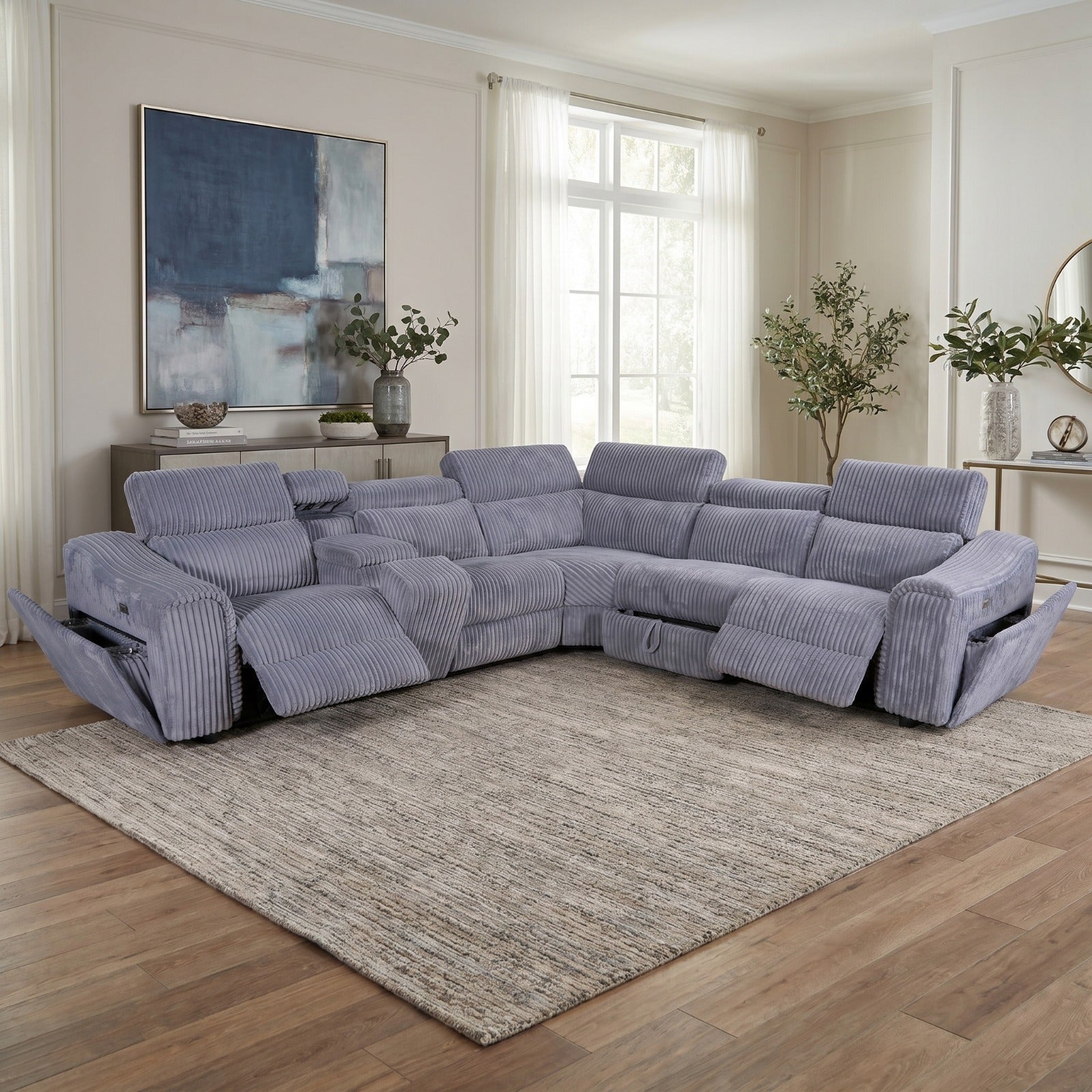 Yash Grey Sectional Recliner