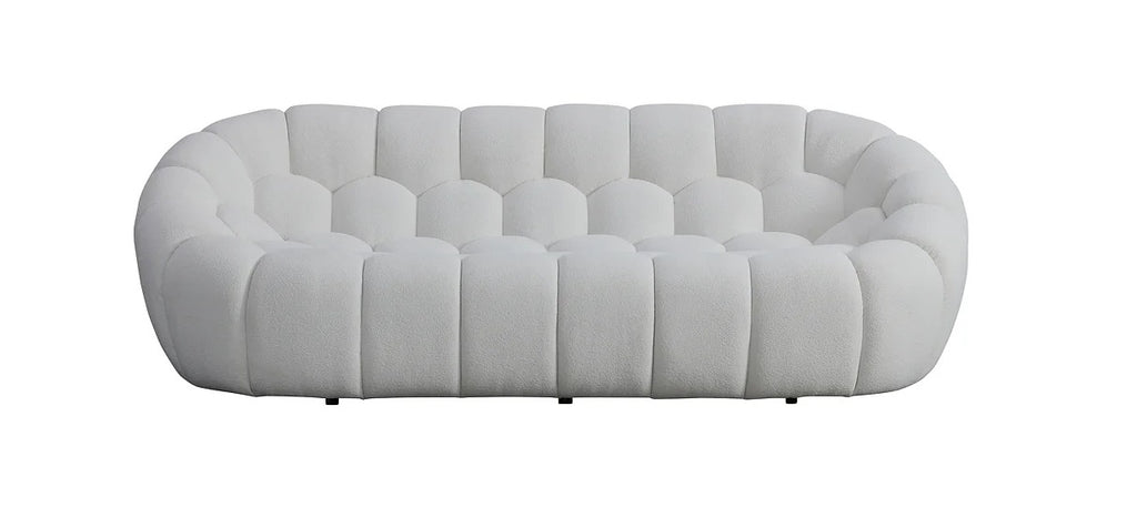 Bubbles Sofa and Loveseat White Set