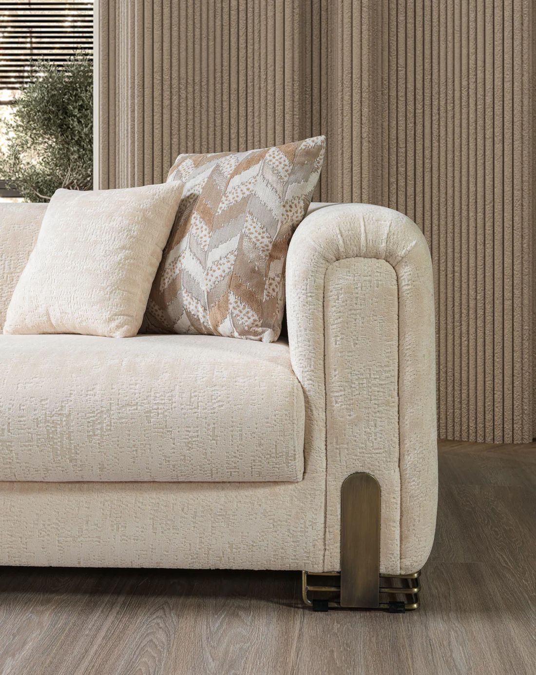 Brenda Ivory Boucle Sofa Loveseat