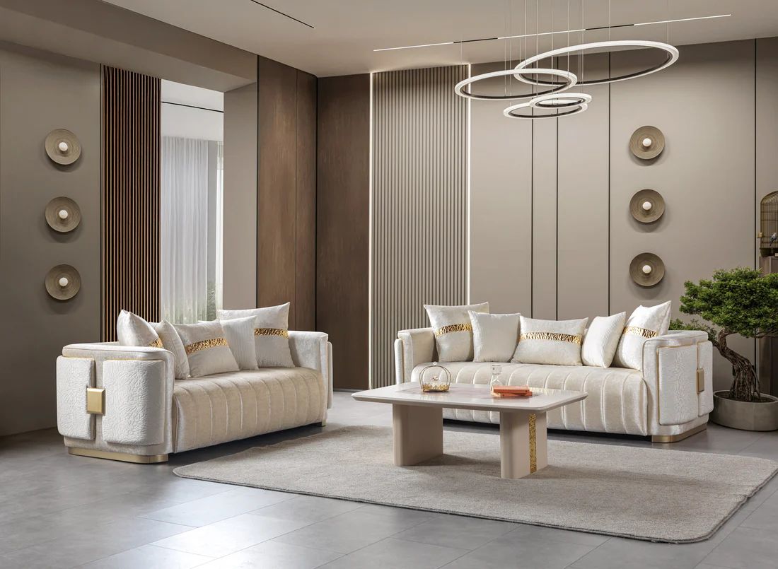 Carlina Velvet Sofa & Loveseat Set