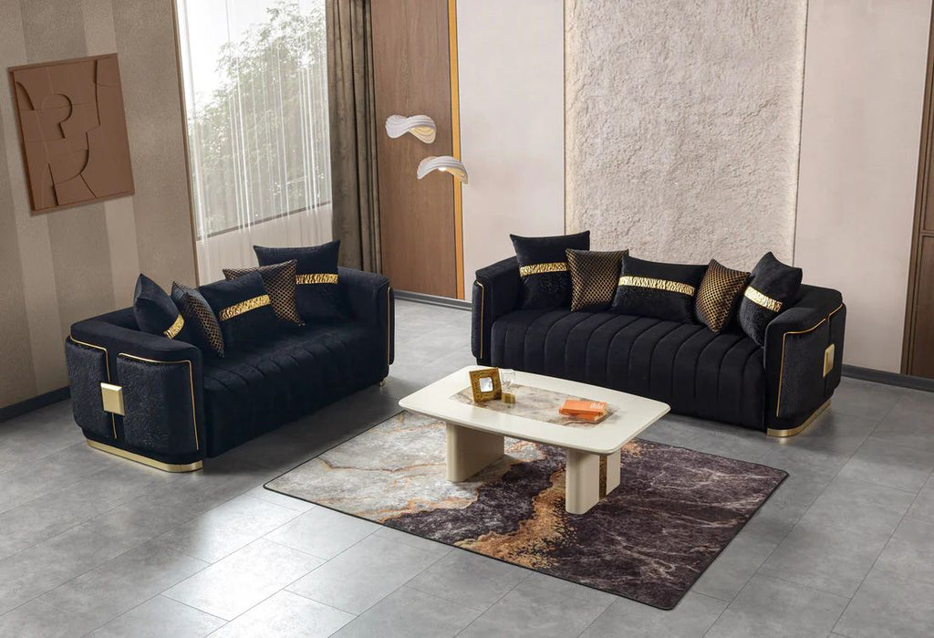 Carlina Velvet Sofa & Loveseat Set